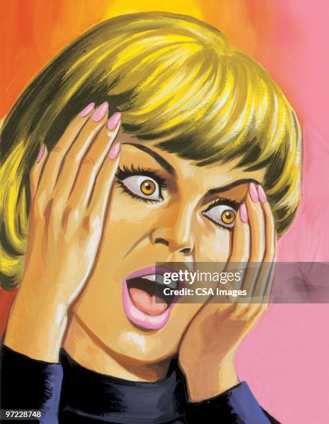 bildbanksillustrationer, clip art samt tecknat material och ikoner med surrealism - skrika
