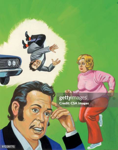 bad dreams - fat female cartoon characters stock illustrations