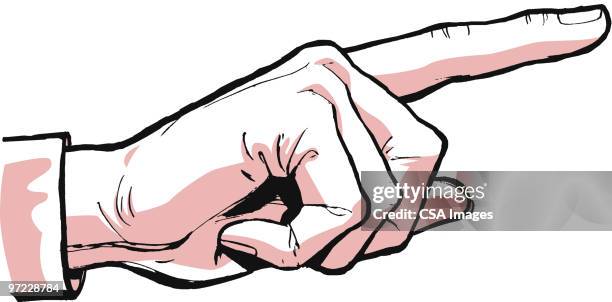 male hand pointing - thumb stock illustrations
