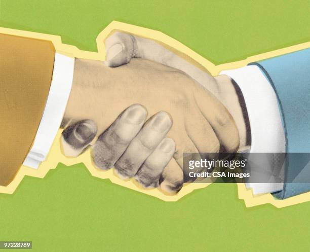 illustrazioni stock, clip art, cartoni animati e icone di tendenza di handshake - accordo d'intesa