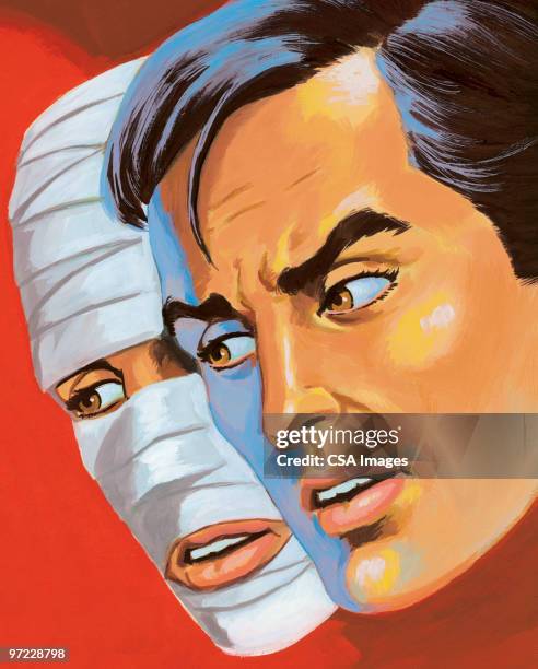 confrontation - guy staring stock illustrations