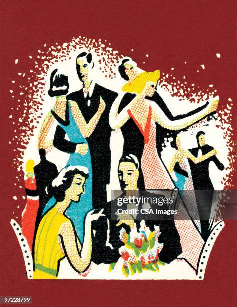 ilustraciones, imágenes clip art, dibujos animados e iconos de stock de formal party - formalwear