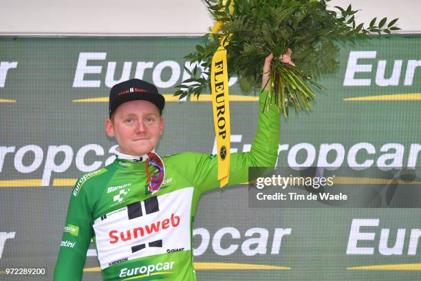 Podium / Sam Oomen of The Netherlands and Team Sunweb Green Best Young Jersey / Celebration / during the 82nd Tour of Switzerland 2018, Stage 4 a...