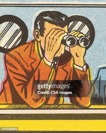 573 Cartoon With Binoculars Photos and Premium High Res Pictures - Getty  Images