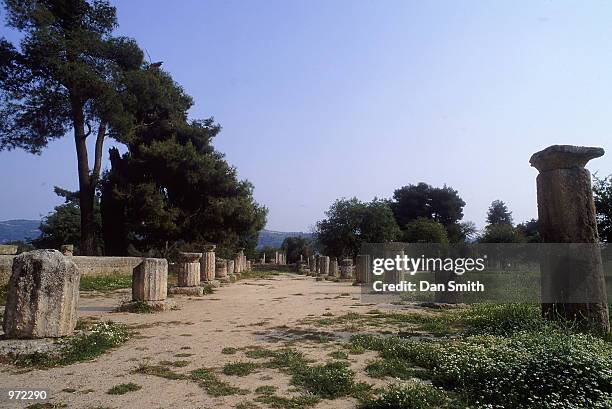 The Gymnasion at the site of the Ancient Olympic Games in Olympia in Greece.
