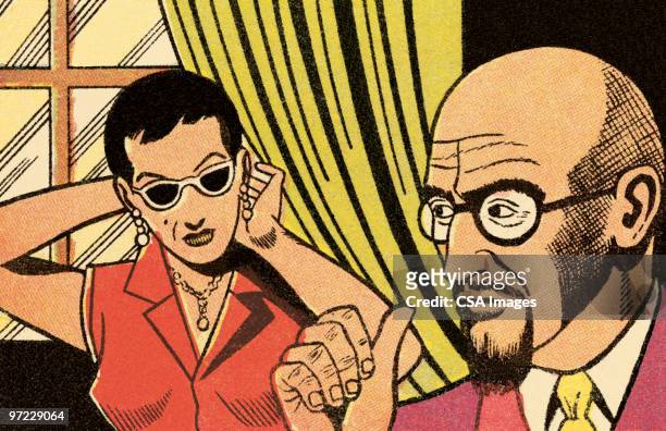 bald man driving - sunglasses woman stock illustrations