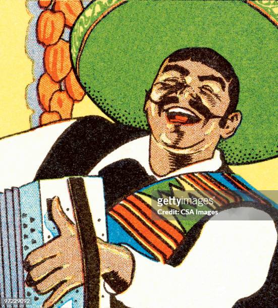 mariachi singer - latin music stock illustrations