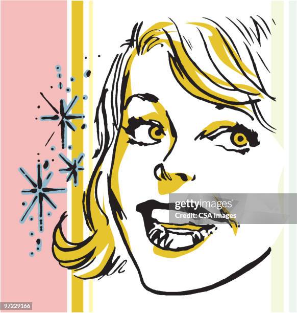 smiling woman - angry woman concept stock illustrations