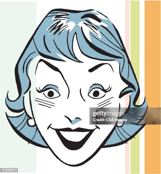 smiling woman - angry woman concept stock illustrations