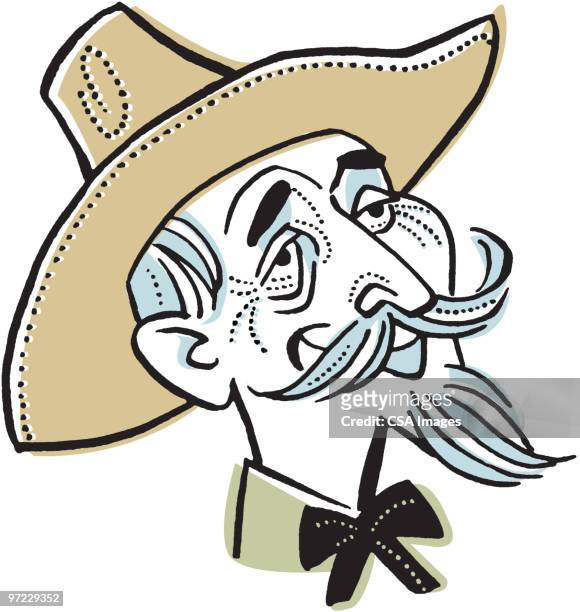 cowboy - moustache stock-grafiken, -clipart, -cartoons und -symbole