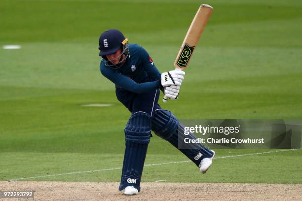 Sarah Taylor of England hits out during the ICC Women's Championship 2nd ODI match between England Women and South Africa Women at The 1st Central...