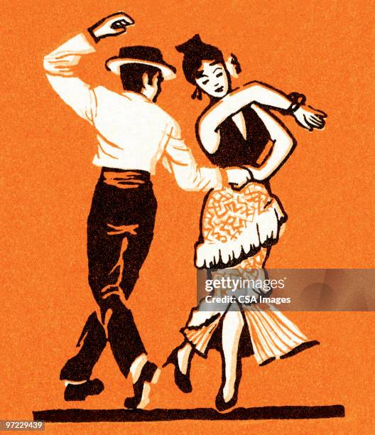 latin dance - dancing illustration stock-grafiken, -clipart, -cartoons und -symbole