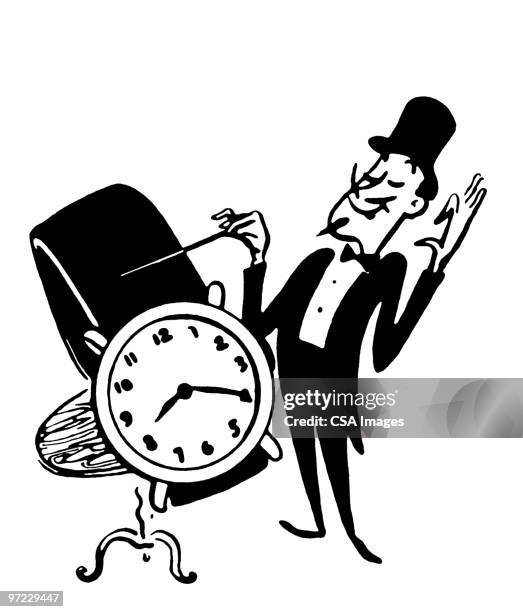 time - magic trick stock illustrations