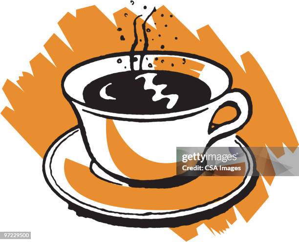 hot beverage - saucer stock illustrations