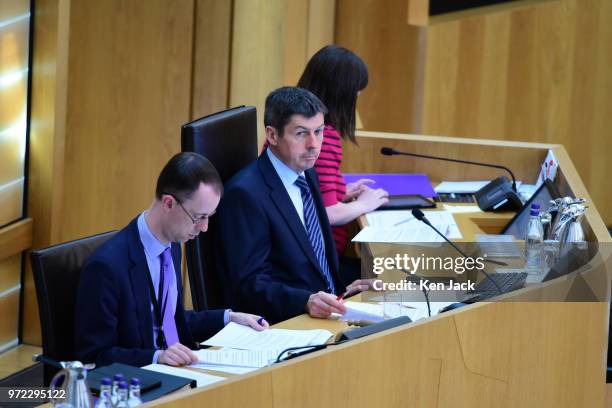 Ken Macintosh Presiding Officer of the Scottish Parliament during a statement by Scottish Higher Education Minister Shirley-Anne Somerville, on June...