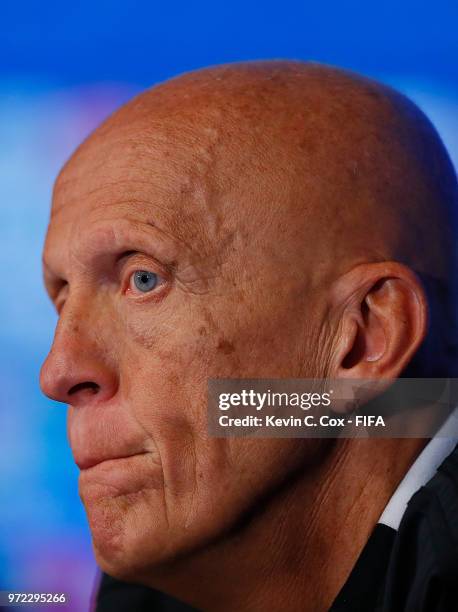 Pierluigi Collina of Italy is seen during a press conference for Referees Media Day at Luzhniki Stadium on June 12, 2018 in Moscow, Russia.