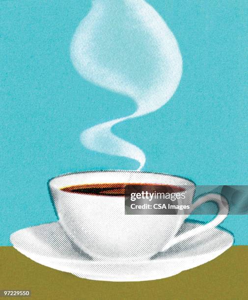 hot coffee - dampf stock-grafiken, -clipart, -cartoons und -symbole