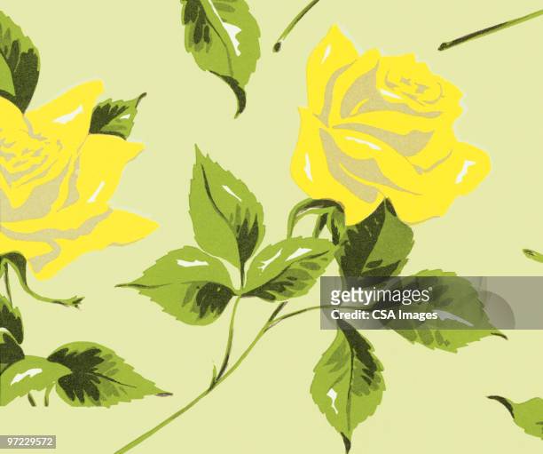 flower pattern - yellow rose stock illustrations