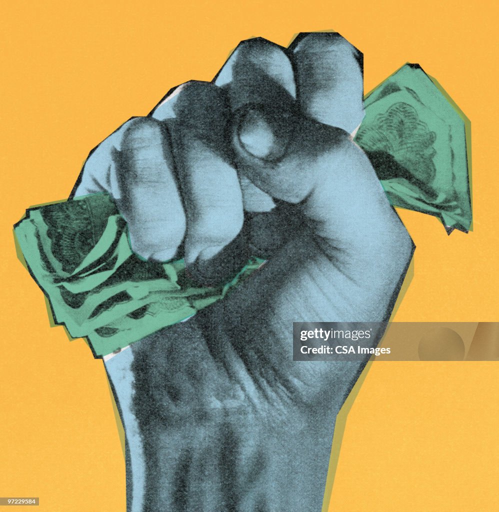 Money in fist