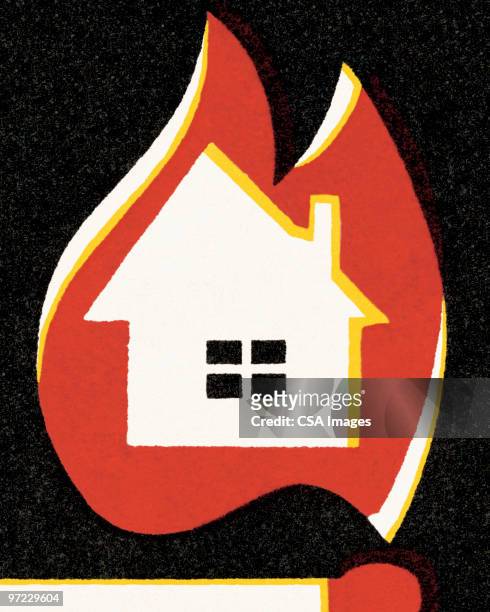 house on fire - burning stock illustrations