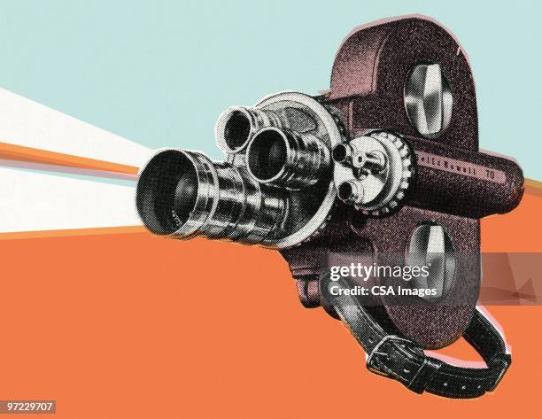 stockillustraties, clipart, cartoons en iconen met movie projector - studio camera