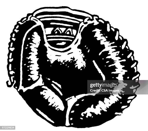 mitt - catching baseball stock illustrations