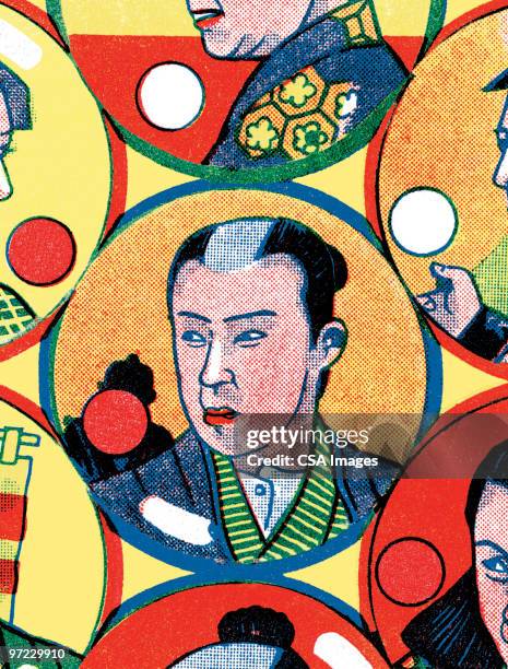 asian woman - samurai stock illustrations