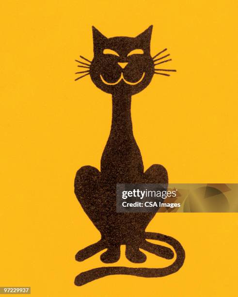 black cat - domestic cat stock illustrations