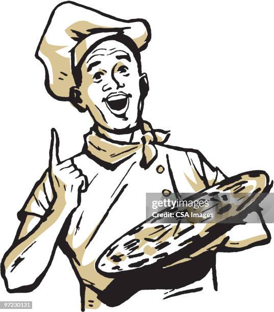 chef - pizzeria stock illustrations