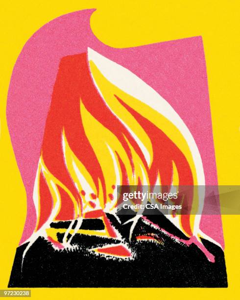 fireman - flame illustration stock illustrations