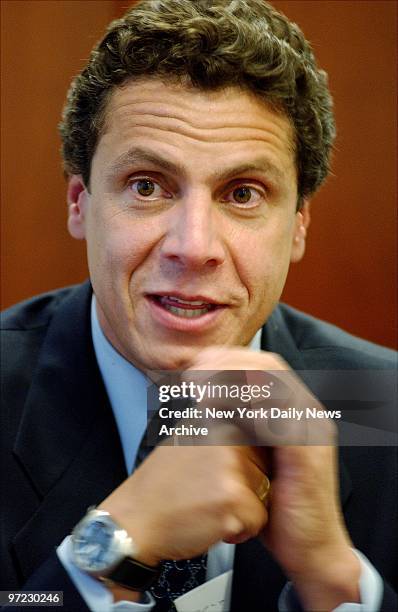 Andrew Cuomo as he spoke with The Editorial Board of The Daily News at our West 3rd Street offices today.
