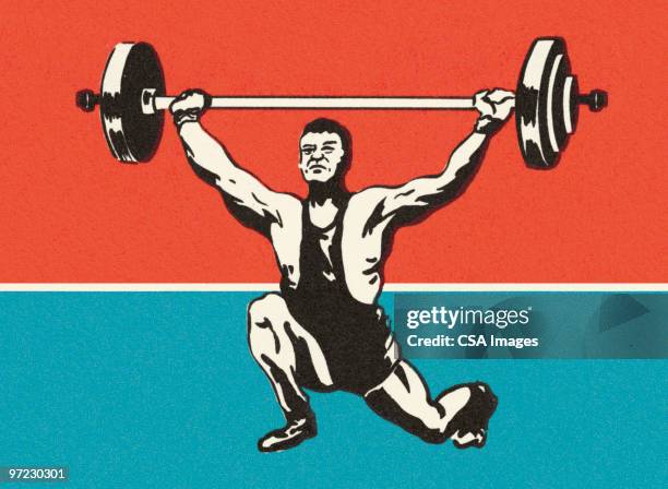 male weight lifter - strongman stock illustrations