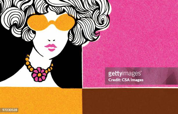 mod woman - sunglasses woman stock illustrations