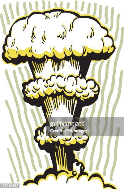 stockillustraties, clipart, cartoons en iconen met bomb - paddenstoelenwolk