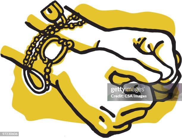 hands in chains - arrest stock-grafiken, -clipart, -cartoons und -symbole