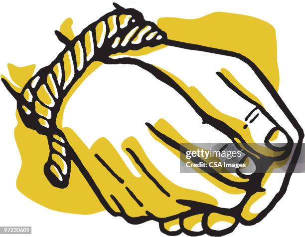 tied hands - hostage stock illustrations
