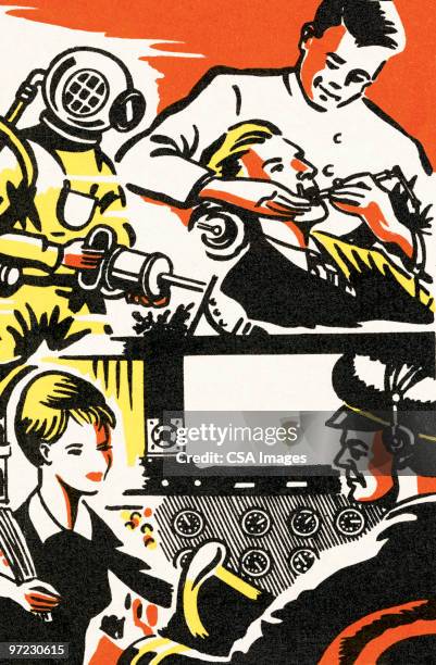 working for a living - exterminator stock illustrations
