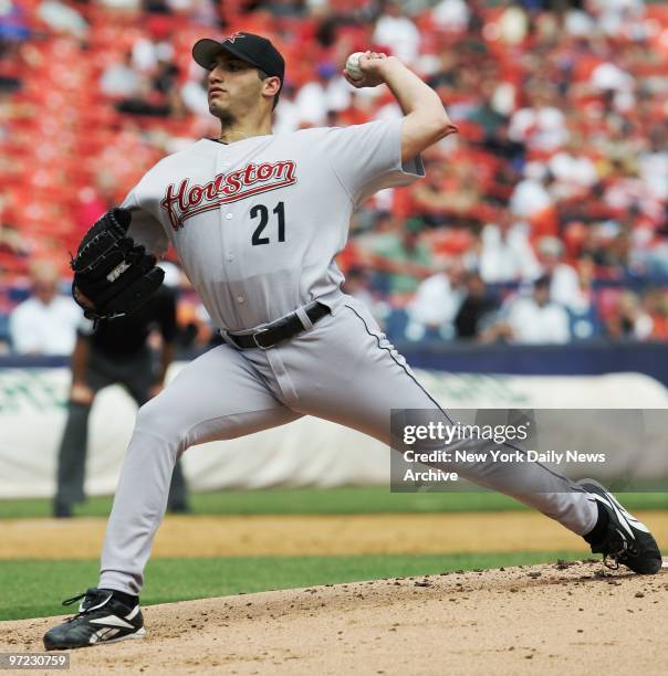 Andy Pettitte is on the mound for the Houston Astros in a game against the New York Mets at Shea Stadium. The former Yank stalwart gave up four hits...