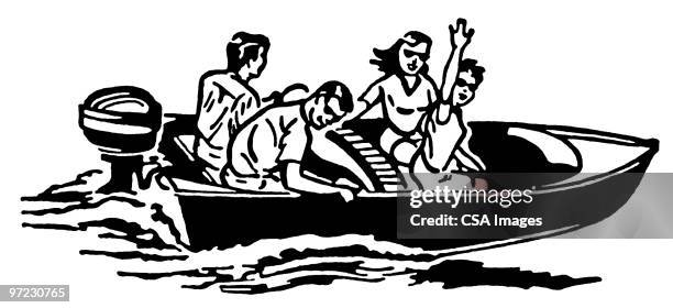 motorboat - motorboot see stock-grafiken, -clipart, -cartoons und -symbole