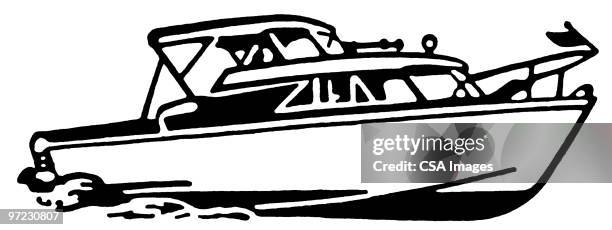 yacht - motorboot stock-grafiken, -clipart, -cartoons und -symbole
