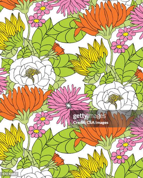flower pattern - 90s pattern stock illustrations