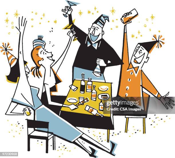 happy new year - party social event stock illustrations