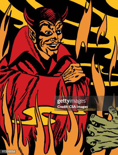 devil - devil horns hand stock illustrations
