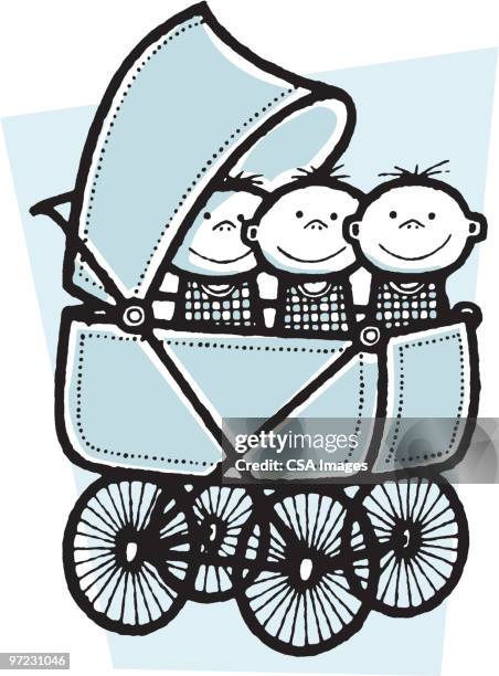 babies - triplets stock illustrations
