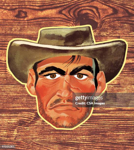 cowboy - bandit saddest stock illustrations
