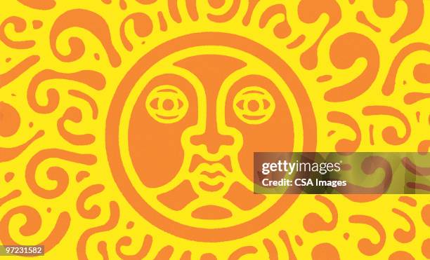 sun - anthropomorphic face stock illustrations