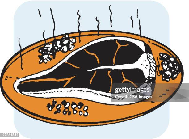 steak - ham plate stock illustrations