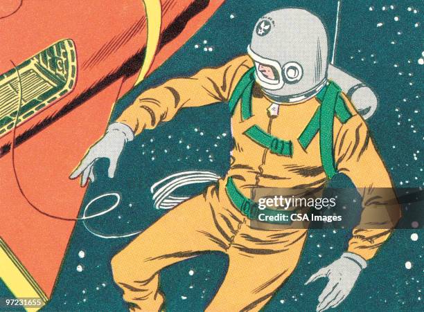 stockillustraties, clipart, cartoons en iconen met futuristic car - spacewalk