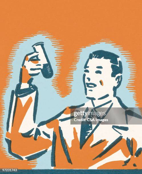 scientist - factory worker portrait stock illustrations