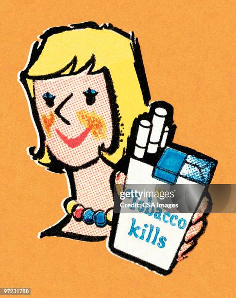 illustrations, cliparts, dessins animés et icônes de tobacco kills: female - tobacco product stock